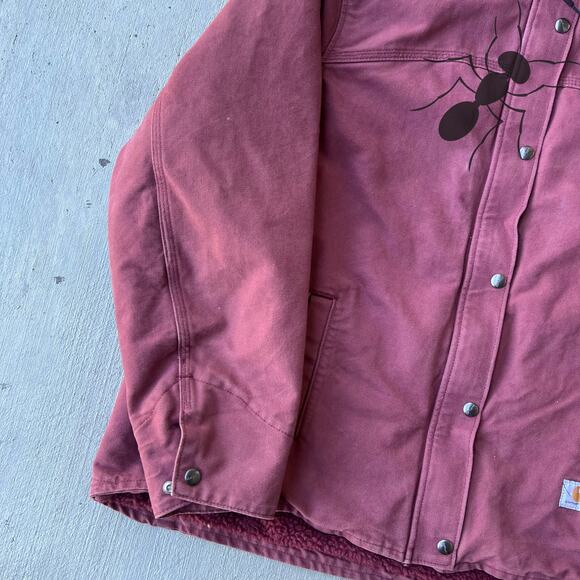 Vintage Y2K Carhartt WOMENS pink hooded work wear jacket - Picture 10 of 11